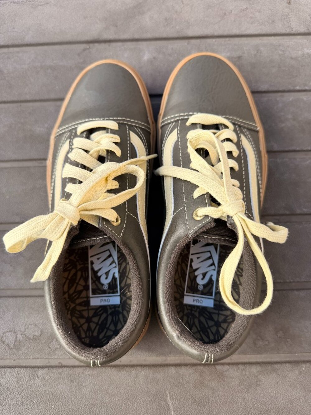 Vans Old Skool Pro BMX Enarson Leather Sneakers Olive Gum Womens Sz 7/Men 5.5